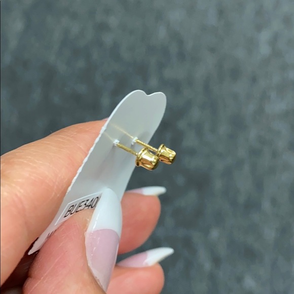 14k gold plated Enamel Cat Kitten CZ Earrings!. - Picture 6 of 7